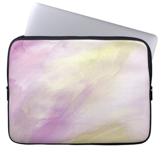 Purple Gold Watercolor Laptop Sleeve (Front)