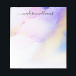 Purple Gold Watercolor Luxury Abstract Custom Name Notepad<br><div class="desc">Easily personalize this glamorous style abstract lilac watercolor paint and faux gold spray background with your custom name.</div>