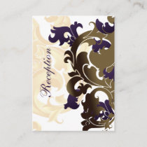purple gold wedding Reception Cards