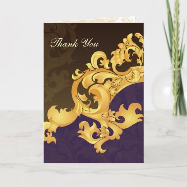 purple gold wedding ThankYou Cards