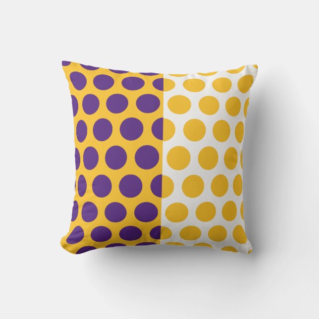 Purple, Gold, White Circles American MOJO Pillow (Front)