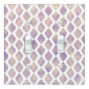 Purple Gold & White Moroccan Modern Glam Chic Light Switch Cover