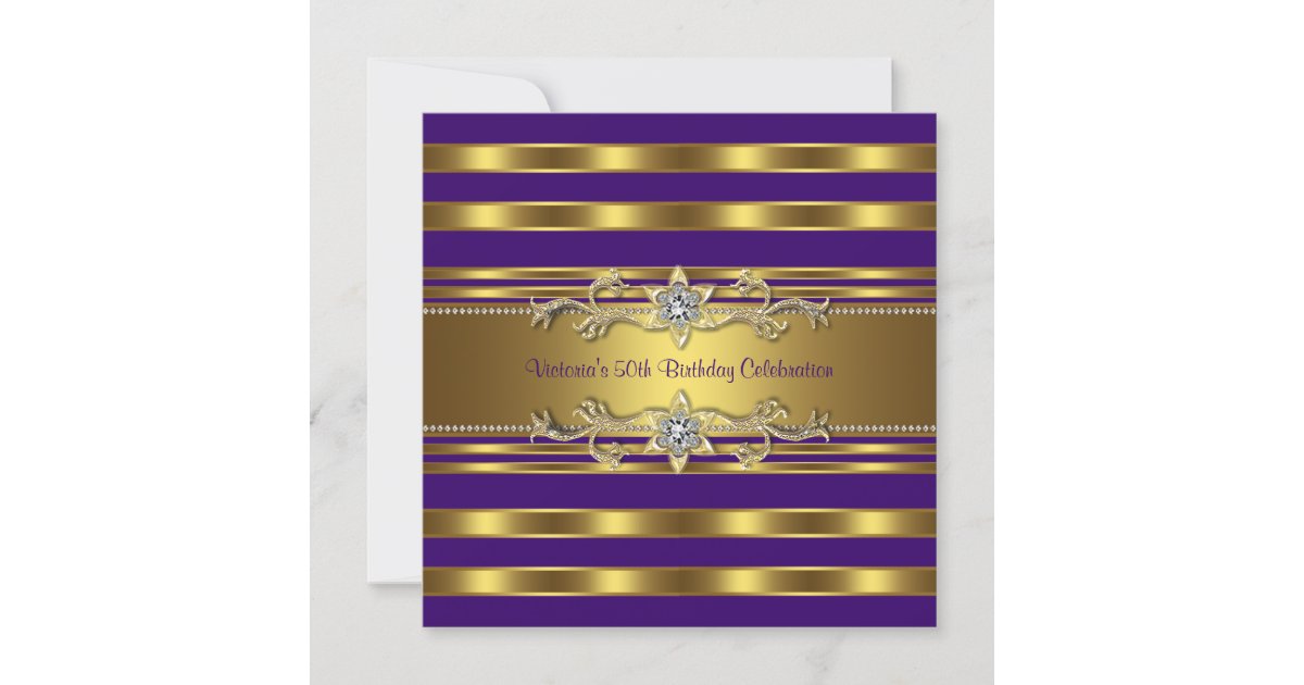 SURPRISE Party Invitations Jewel Toned Invite Pink Purple and Gold Surprise Birthday Party Invites Women/'s 50th Birthday or any age