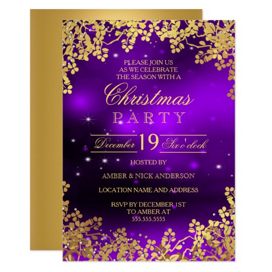 Purple Christmas Invitations 6