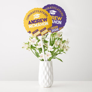 Purple & Gold Yellow Graduation Centerpiece Balloon