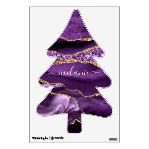 Purple Gold Your Name Christmas Teee Wall Decal