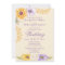 Purple Golden Floral Watercolor Wedding Invitation