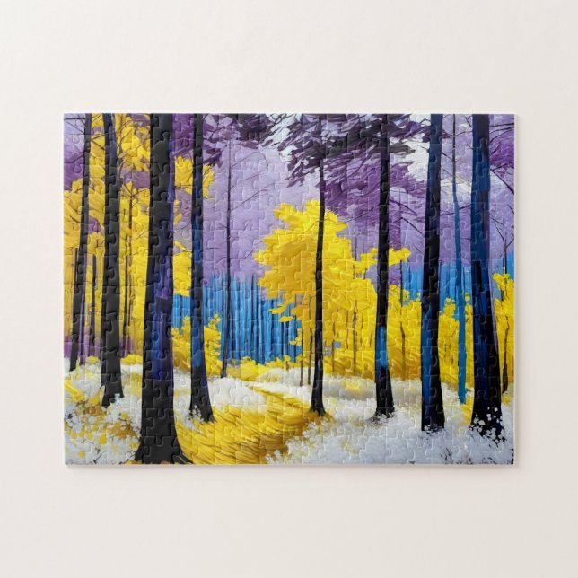 Purple Golden Path Through Purple Forest Jigsaw Puzzle (Horizontal)