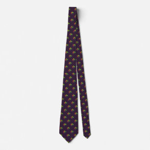 Purple Golf Emblem Men's Work, Birthday Gift Neck Tie