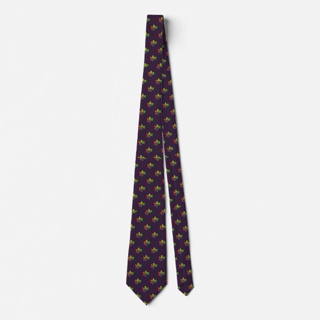 Purple Golf Emblem Men's Work, Birthday Gift Neck Tie (Front)