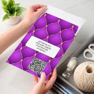 Purple Golg Envelope Mailers QR Code Personalized