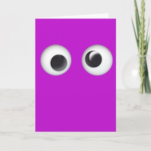 Purple Googly Eyes Happy Birthday Card