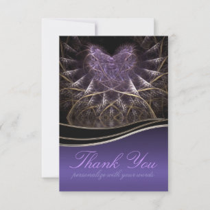 Purple Goth Heart Thank You Note Invitation