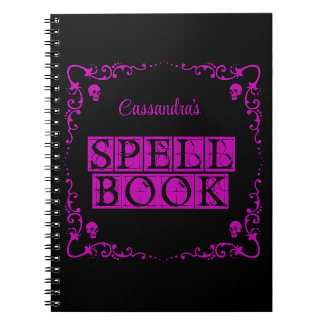 Purple Goth Spell Book Personalized (Front)