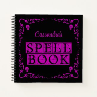 Purple Goth Spell Book Personalized