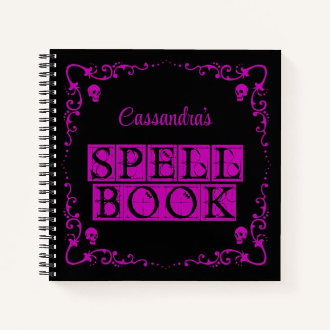 Purple Goth Spell Book Personalized (Front)