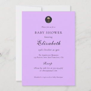 Purple Gothic Baby Shower Invitation