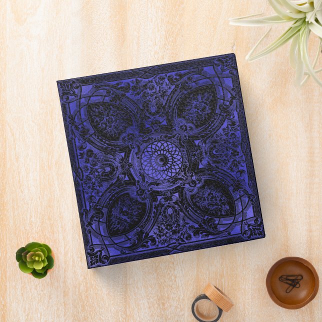 Purple Gothic Black Leather Book of Shadows 3 Ring Binder (In Situ)