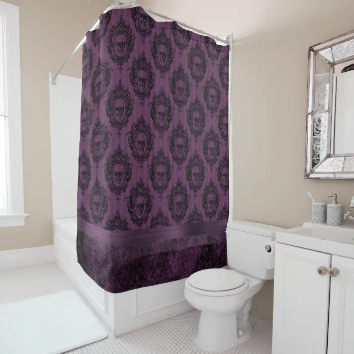 Purple Gothic Chic Eggplant And Black, Black And Purple Gothic Curtains