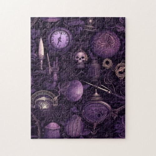 Purple Gothic Dark Academia Jigsaw Puzzle