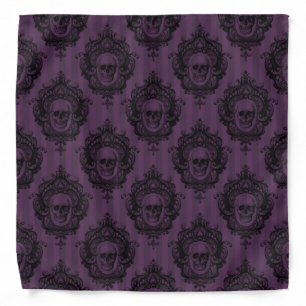 Purple Gothic Dark Digital Pattern Bandana