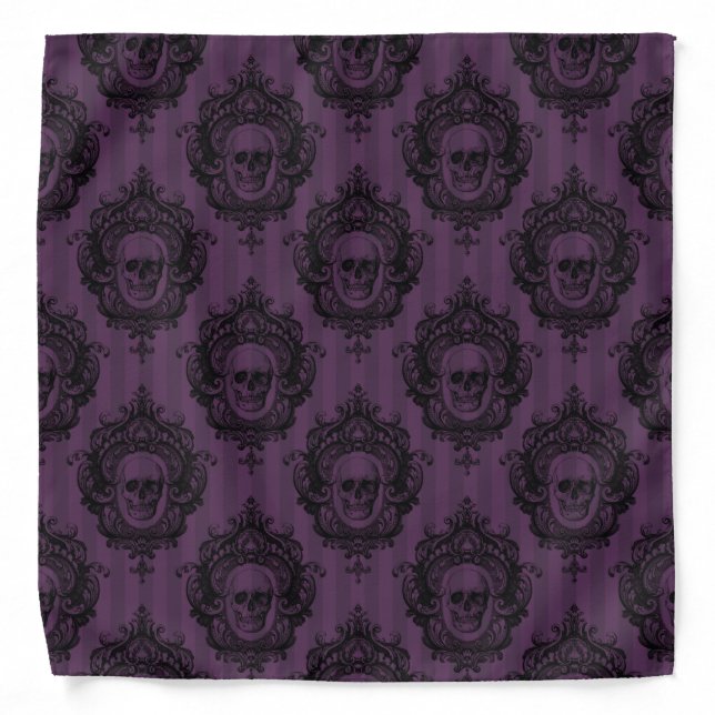 Purple Gothic Dark Digital Pattern Bandana (Front)