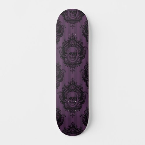 Purple Gothic Dark Digital Pattern Skateboard