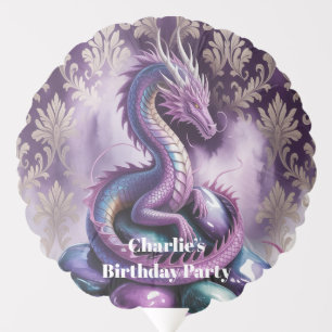 Purple Gothic Dragon Birthday Party  Balloon