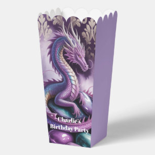 Purple Gothic Dragon Birthday Party Favor Boxes