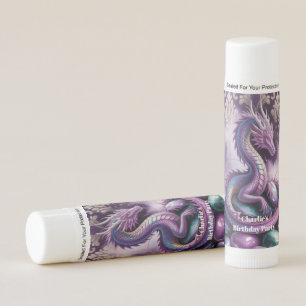 Purple Gothic Dragon Birthday Party Favor Lip Balm