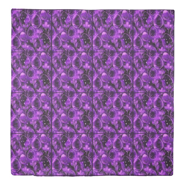 Purple Gothic Easter Pattern Duvet Cover (Front)