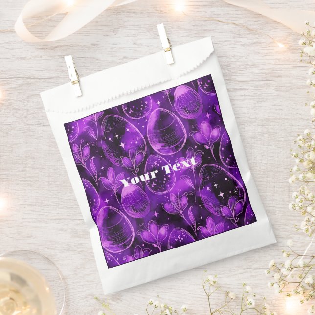 Purple Gothic Easter Pattern Favor Bag (Clipped)