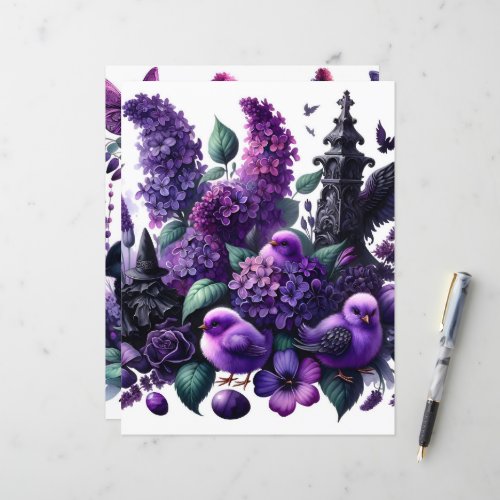 Purple Gothic Easter Scrapbook Paper
