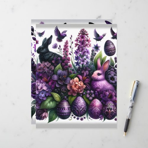 Purple Gothic Easter Scrapbook Paper
