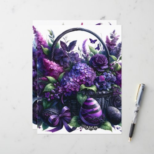 Purple Gothic Easter Scrapbook Paper