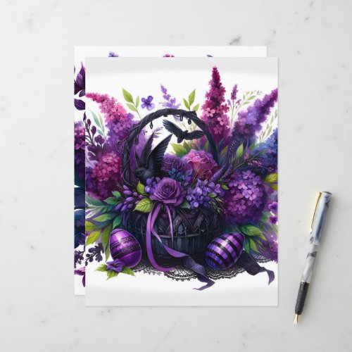Purple Gothic Easter Scrapbook Paper
