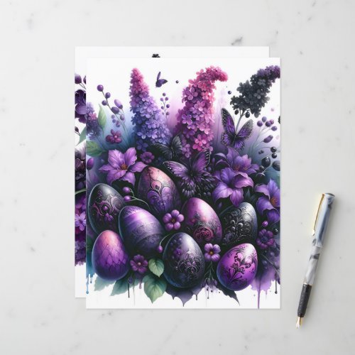Purple Gothic Easter Scrapbook Paper