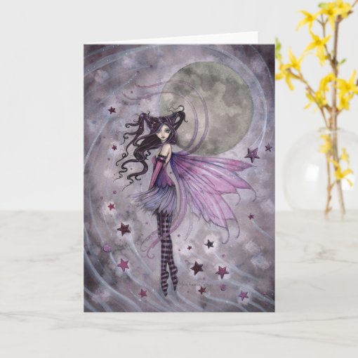 Purple Gothic Fairy Fantasy Art Faery Card | Zazzle