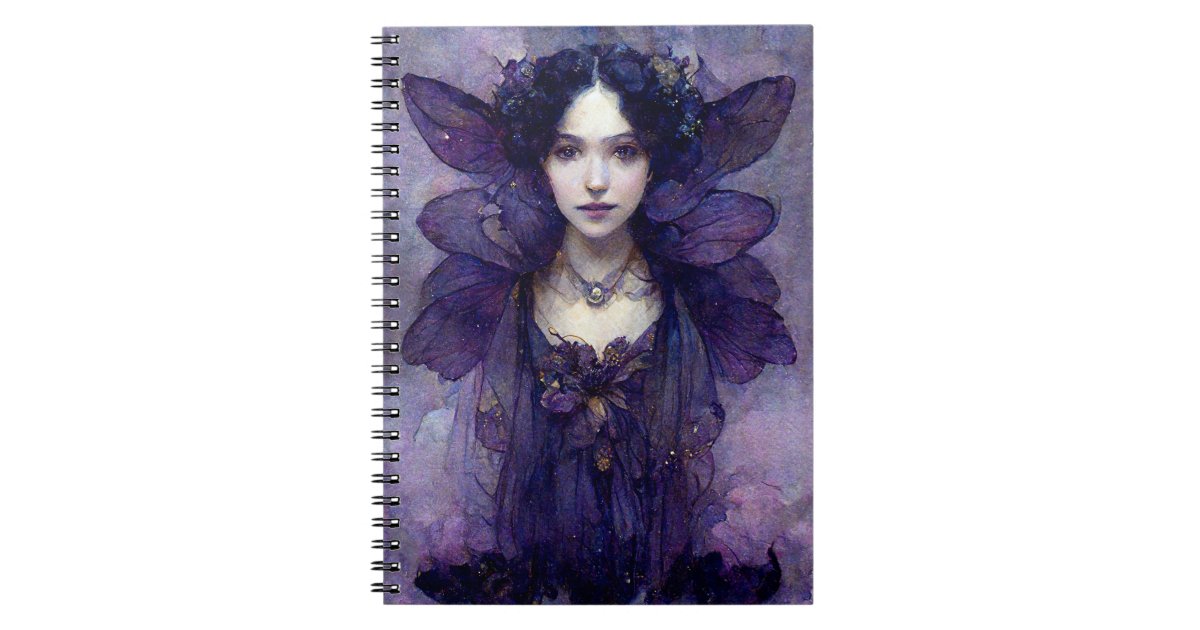 Purple Gothic Fairy Fantasy Art Notebook | Zazzle
