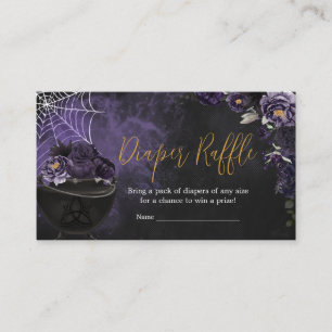 Purple Gothic Floral Baby Shower Diaper Raffle Enclosure Card