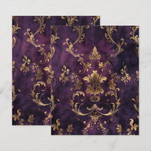 Purple Gothic Grunge Floral Scrapbook Paper