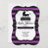 Purple Gothic Halloween Baby Shower Invitation (Front)