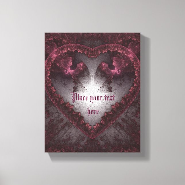 Purple Gothic Heart 001 Canvas Print (Front)