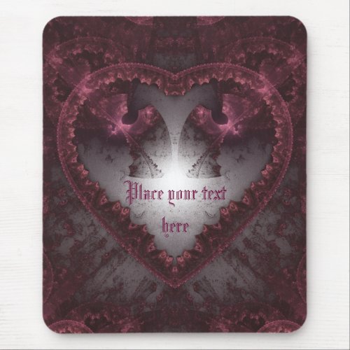 Purple Gothic Heart 001 Mouse Pad