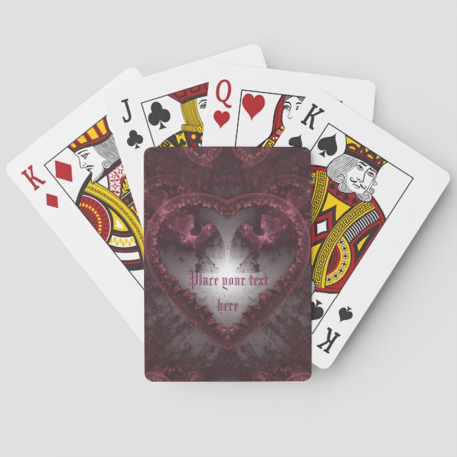 Purple Gothic Heart 001 Poker Cards (Back)