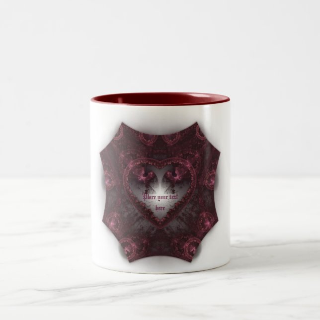 Purple Gothic Heart 001 Two-Tone Coffee Mug (Center)