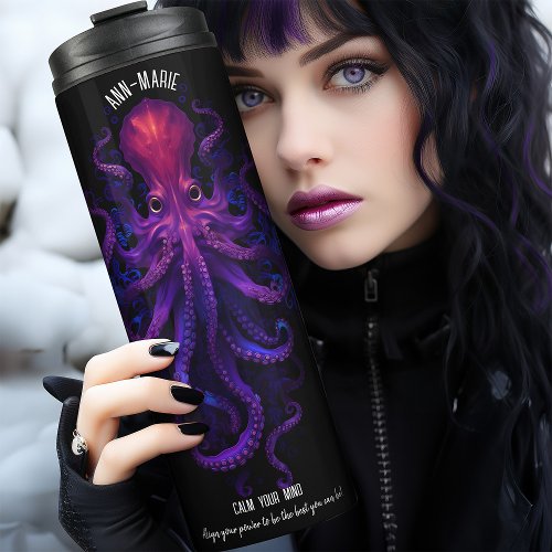 Purple Gothic Kraken Thermal Tumbler