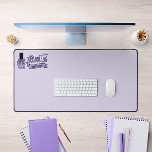 Purple Gothic Lettering Nail Salon Desk Mat