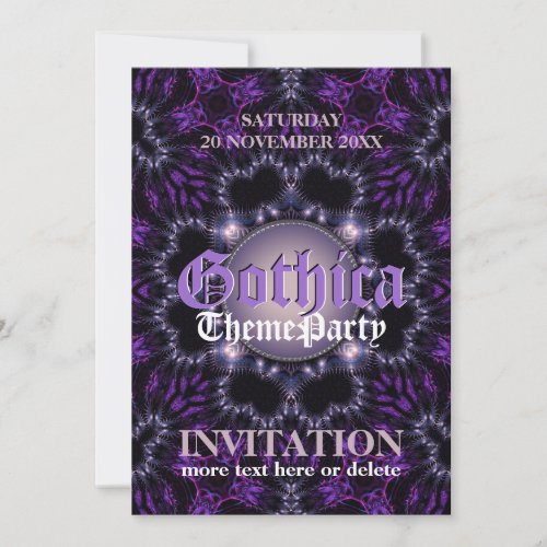 Purple Gothic Moon Theme Party Invitation