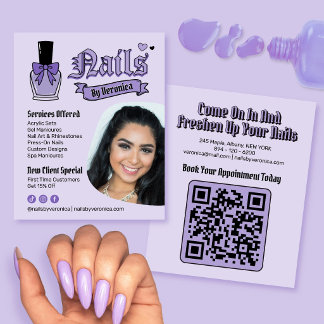 Purple Gothic Nail Tech Services Promotional Flyer
